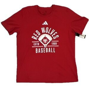 Arkansas State Red Wolves Men's Baseball Adidas T-Shirt, Power Red, Large, New